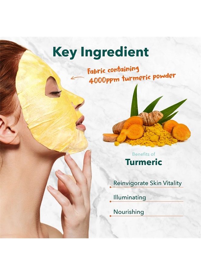 Purederm Turmeric Facial Mask Skin Care (5 Pack) - Bubble Face Sheet Mask for Moisturizing and Hydrating - Rich Collagen and Botanical Extracts Soothe and Illuminate Your Skin - Korean Beauty Skin Mas - Image 1