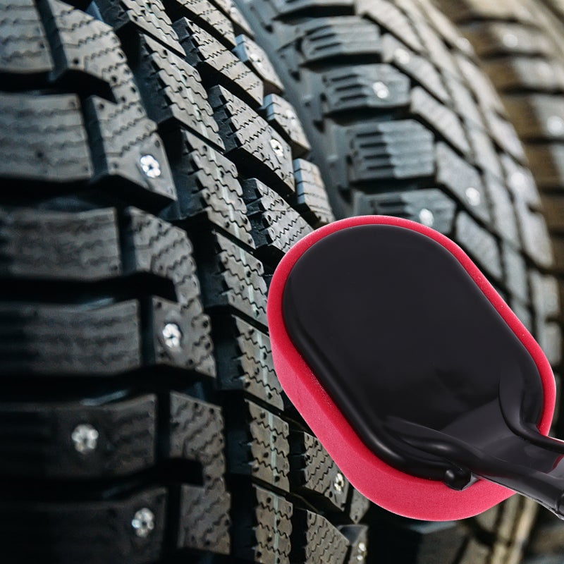 🚗 فرشاة تلميع إطارات السيارة مع إسفنجة متينة - Image 1