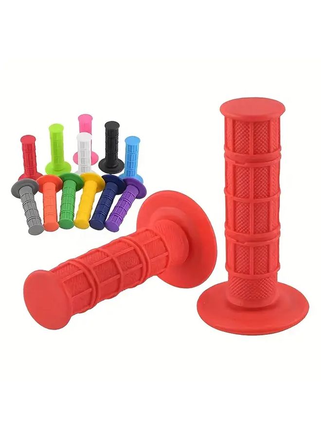 Universal Motorcycle Hand Grips Orange Soft Rubber 22mm 7/8 Handlebar Grips for Dirt Bike Offroad Adventure Ergonomic Durable Flexible Anti Slip Protective Accessories - Image 1