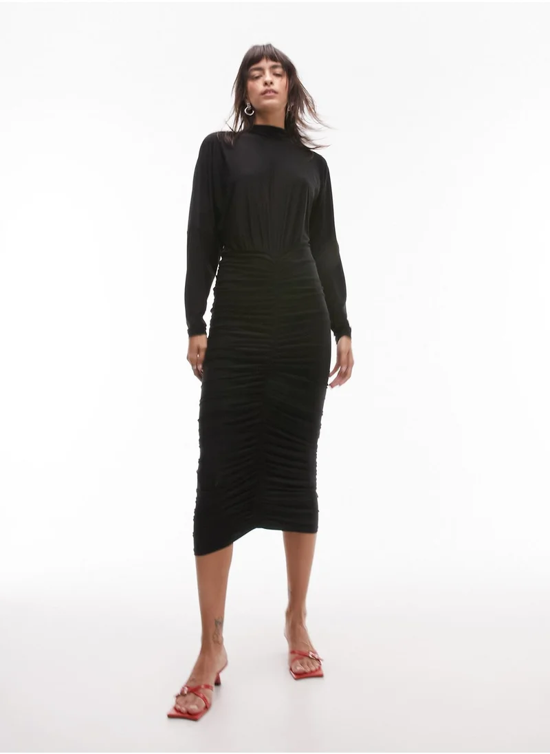 TOPSHOP Drape Front Knitted Dress