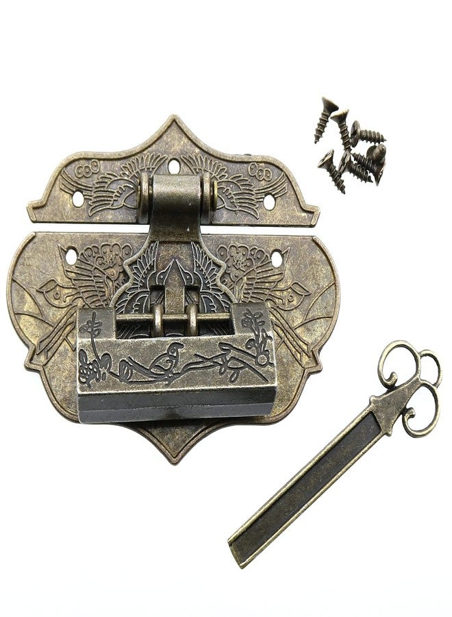 LUORNG Box Latch Hasp and Vintage Lock Kit LUORNG Decorative Toggle Latch Cabinet Padlock with Key Hasp Toolbox Jewelry Latch Locks with Key Screws - Image 1