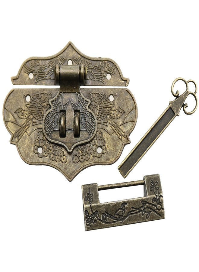 LUORNG Box Latch Hasp and Vintage Lock Kit LUORNG Decorative Toggle Latch Cabinet Padlock with Key Hasp Toolbox Jewelry Latch Locks with Key Screws - Image 4