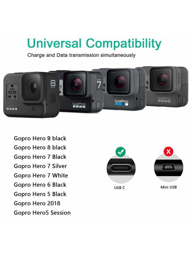 SCOVEE كابل شحن USB-C لكاميرا GoPro Max، Hero 9، 8، 7، 6، 5، Session - 5 أقدام - Image 2