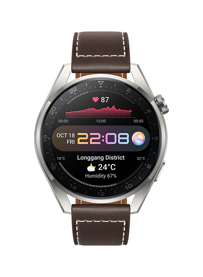 HUAWEI Watch 3 Pro 4G SmartWatch eSIM Cellular Skin temperature detection All-day SpO2 monitoring Titanium Grey - 3 PRO - Image 1