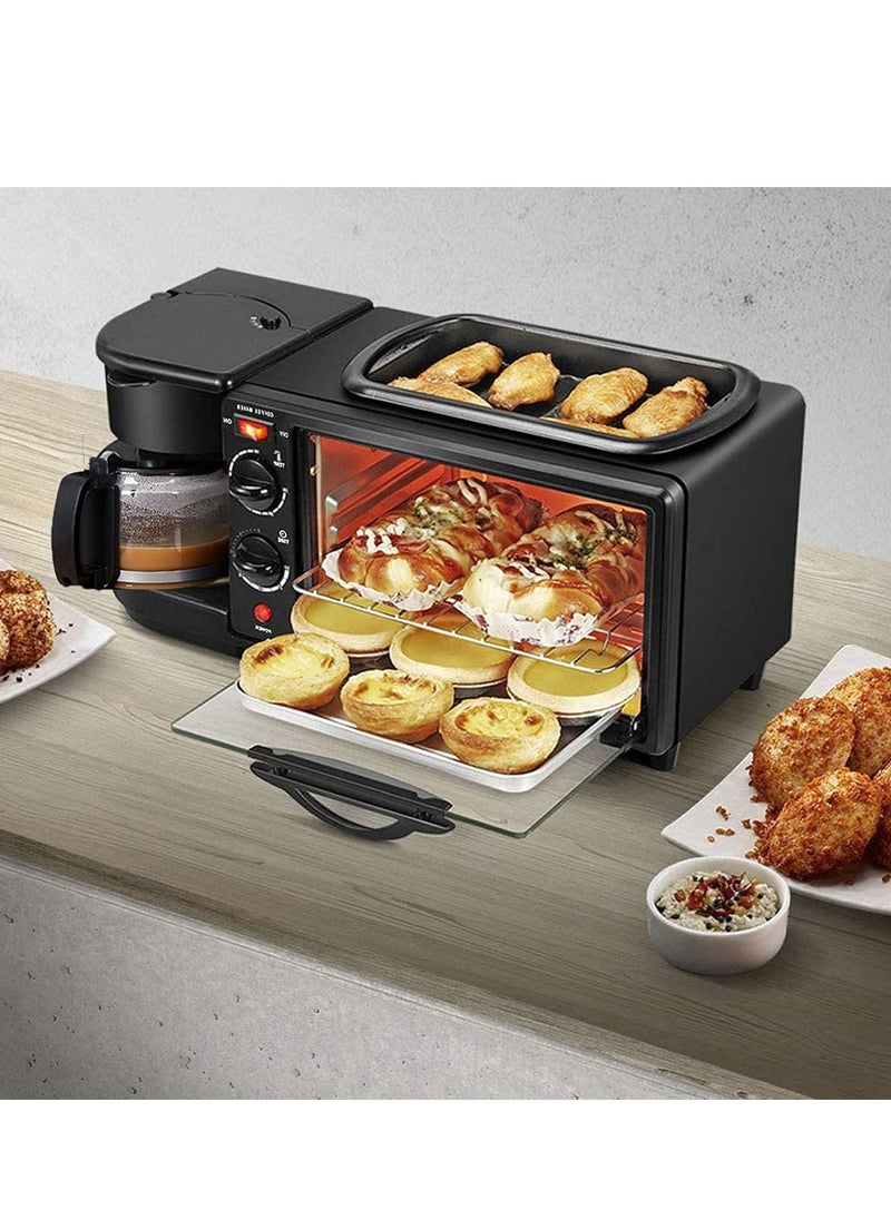 Generic - Home breakfast machine multifunctional Coffee Maker Toaster Oven Griddle 3-In-1 Multi-Function Breakfast Electric Breakfast Machine Multifunction Toaster Oven Griddle - Image 1