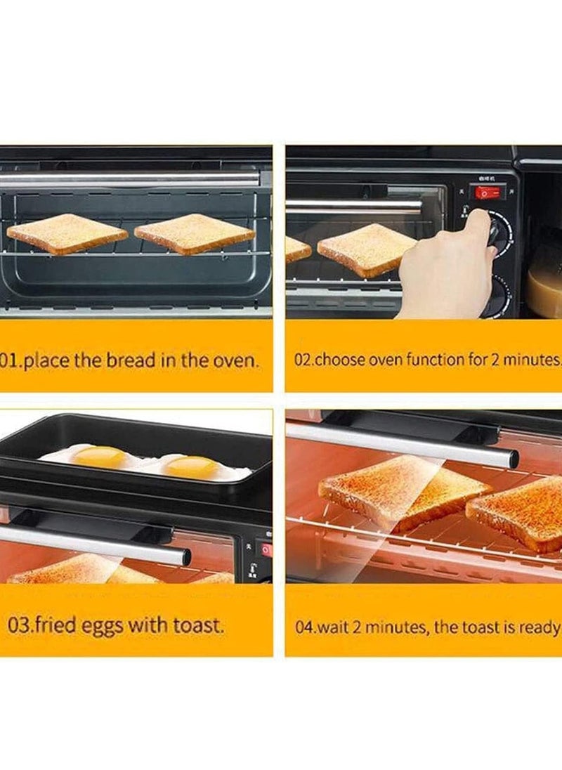 Generic - Home breakfast machine multifunctional Coffee Maker Toaster Oven Griddle 3-In-1 Multi-Function Breakfast Electric Breakfast Machine Multifunction Toaster Oven Griddle - Image 1