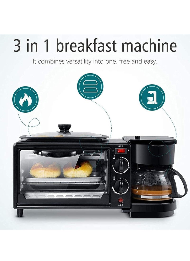Generic - Home breakfast machine multifunctional Coffee Maker Toaster Oven Griddle 3-In-1 Multi-Function Breakfast Electric Breakfast Machine Multifunction Toaster Oven Griddle - Image 1