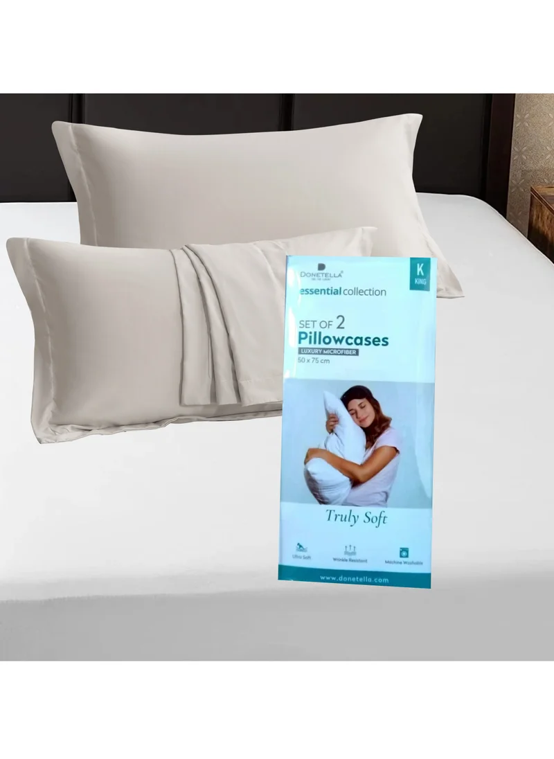 Donetella Microfiber Pillowcases 2-Pcs Soft Pillow Cover With Envelope Closure (Without Pillow Insert),Silk