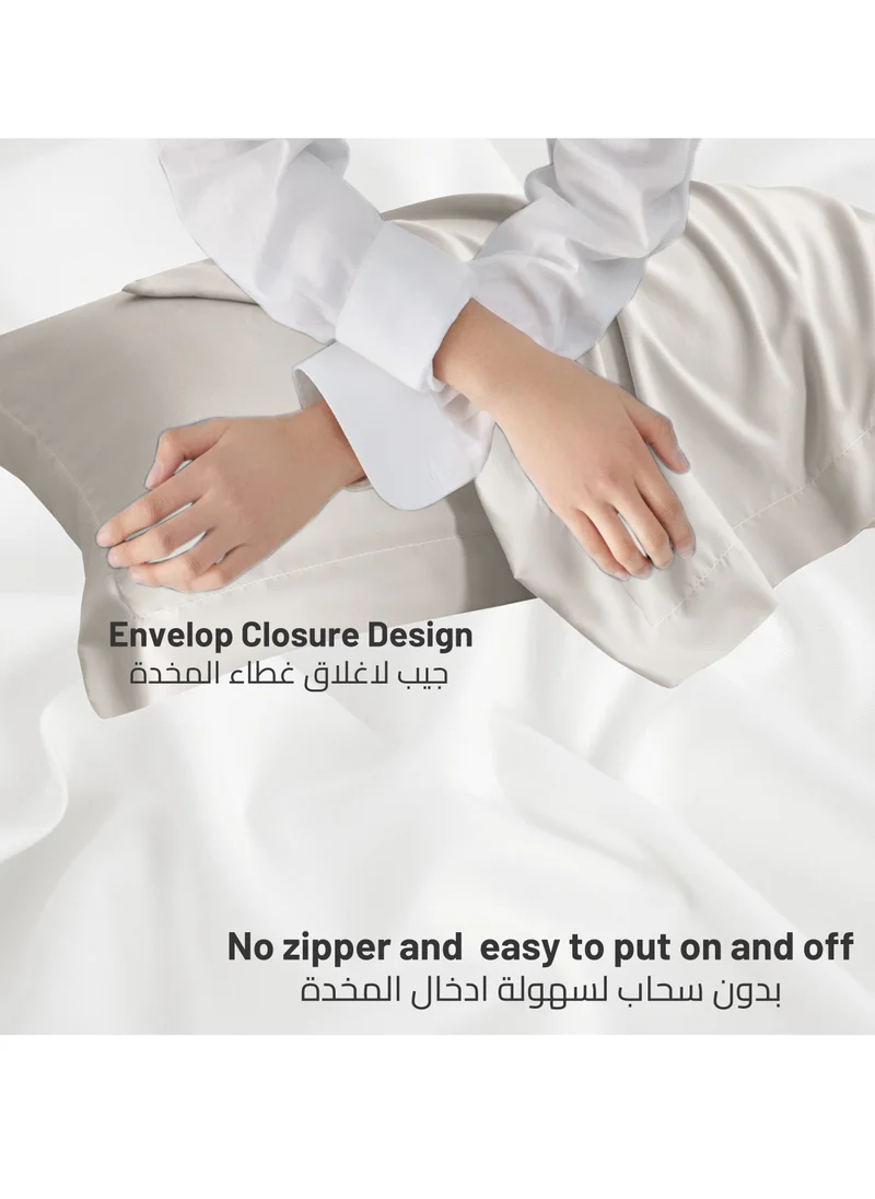 Donetella Microfiber Pillowcases 2-Pcs Soft Pillow Cover With Envelope Closure (Without Pillow Insert),Silk
