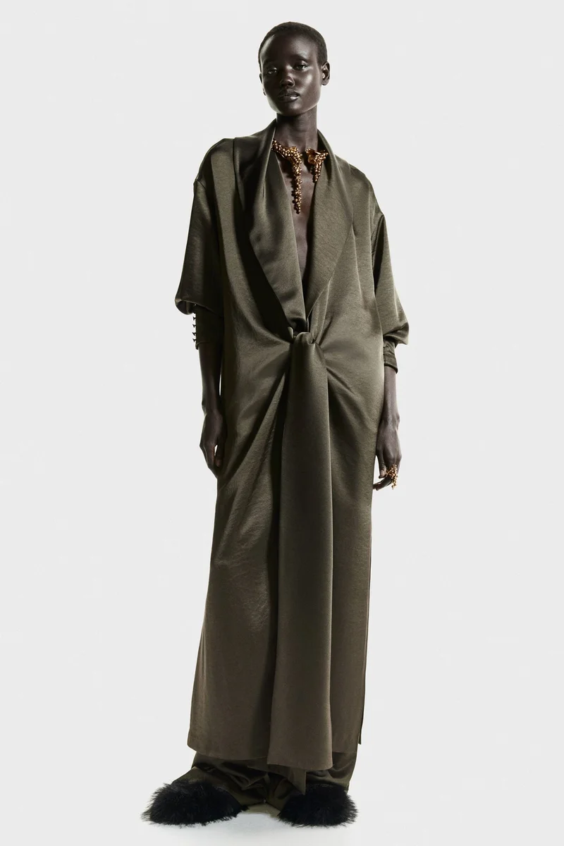 H&M Long satin dress