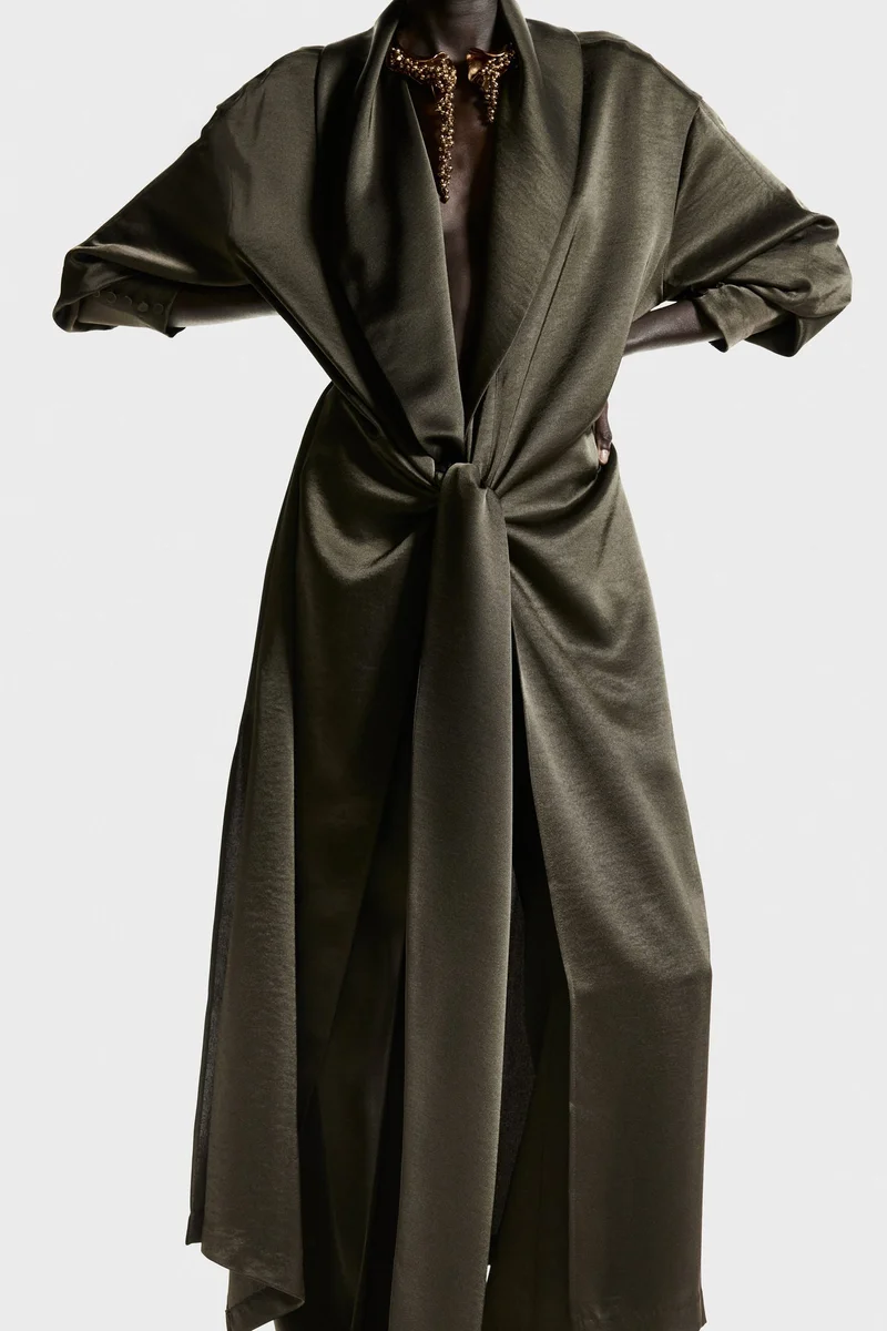 H&M Long satin dress