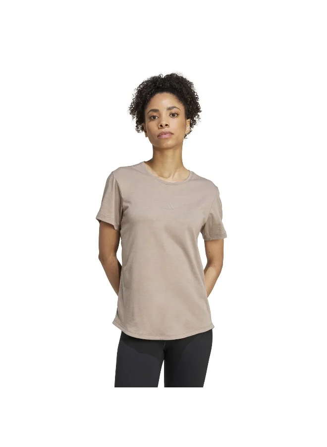 Adidas Adidas Motion  Es T Brown T-Shirt (Short Sleeve) T-Shirts For Women