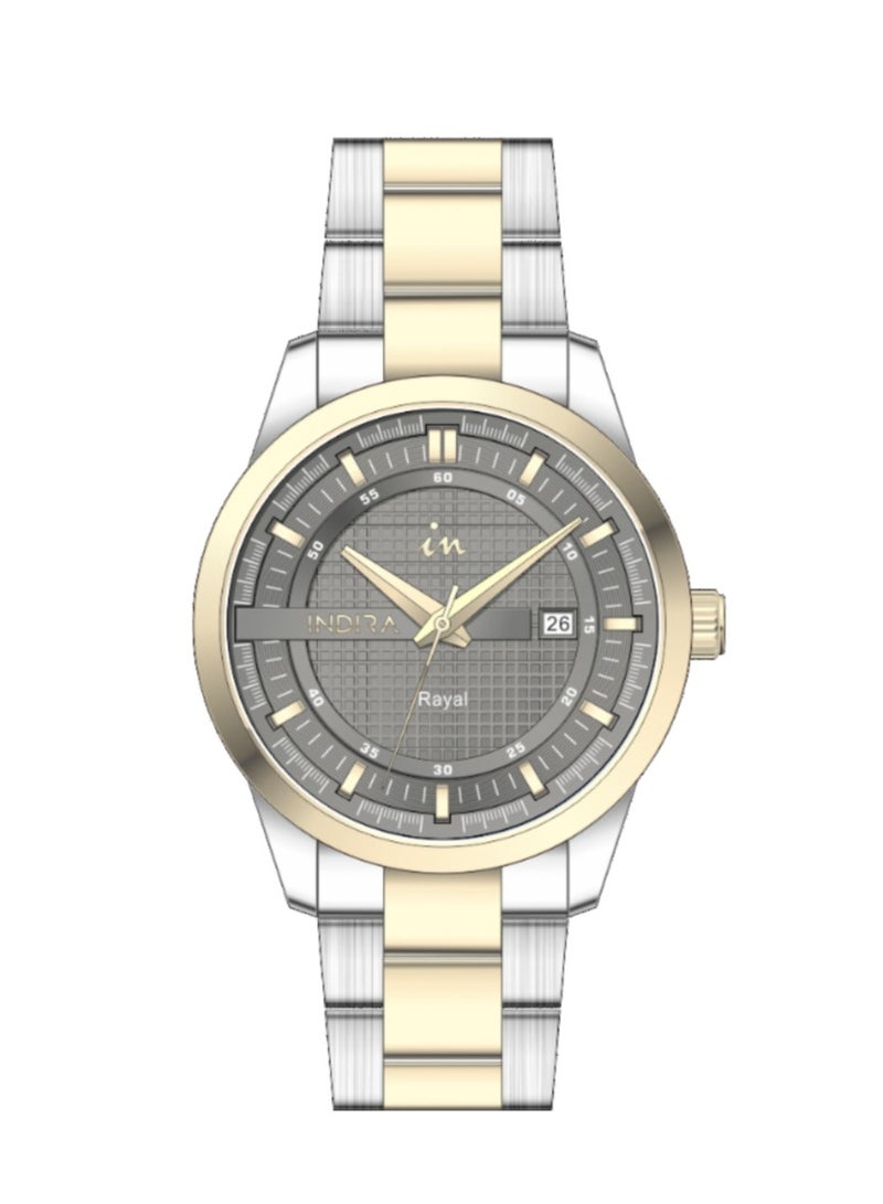 Indira men's wristwatch with date stainless steel -water resistant - Image 1