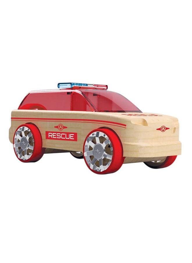 Automoblox Mini Rescue Pack Wooden Mixandmatch Vehicles Build And Rebuild Ages 4+  - Image 5