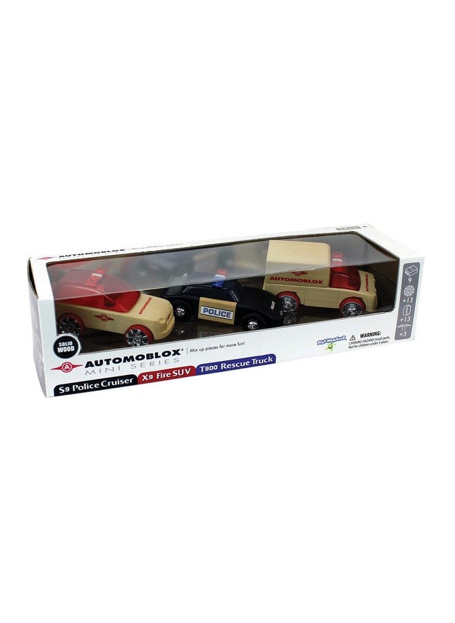 Automoblox Mini Rescue Pack Wooden Mixandmatch Vehicles Build And Rebuild Ages 4+  - Image 4