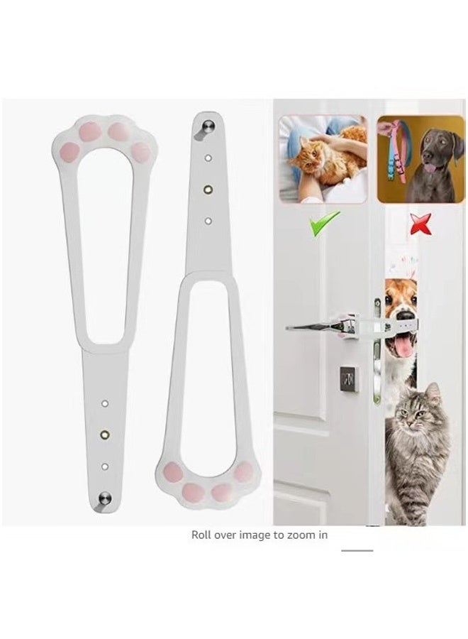 Cat Door Latch, 2 Pcs Flex Latch Cat Door Holder, Cat Door Stopper to Keep Dog Out of Litter Boxes and Food,  No Measuring, Easy to Install - Image 4