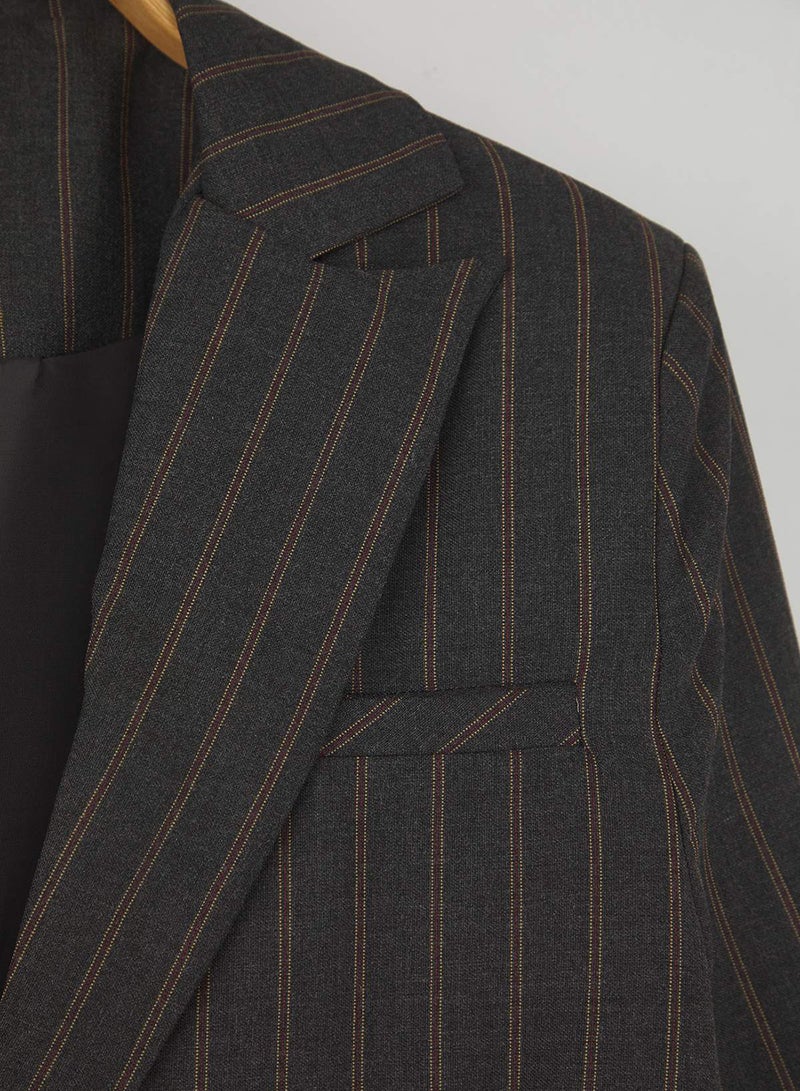 trendyol Striped Oversize Blazer Jacket Twoaw26Bc00024 - Image 3