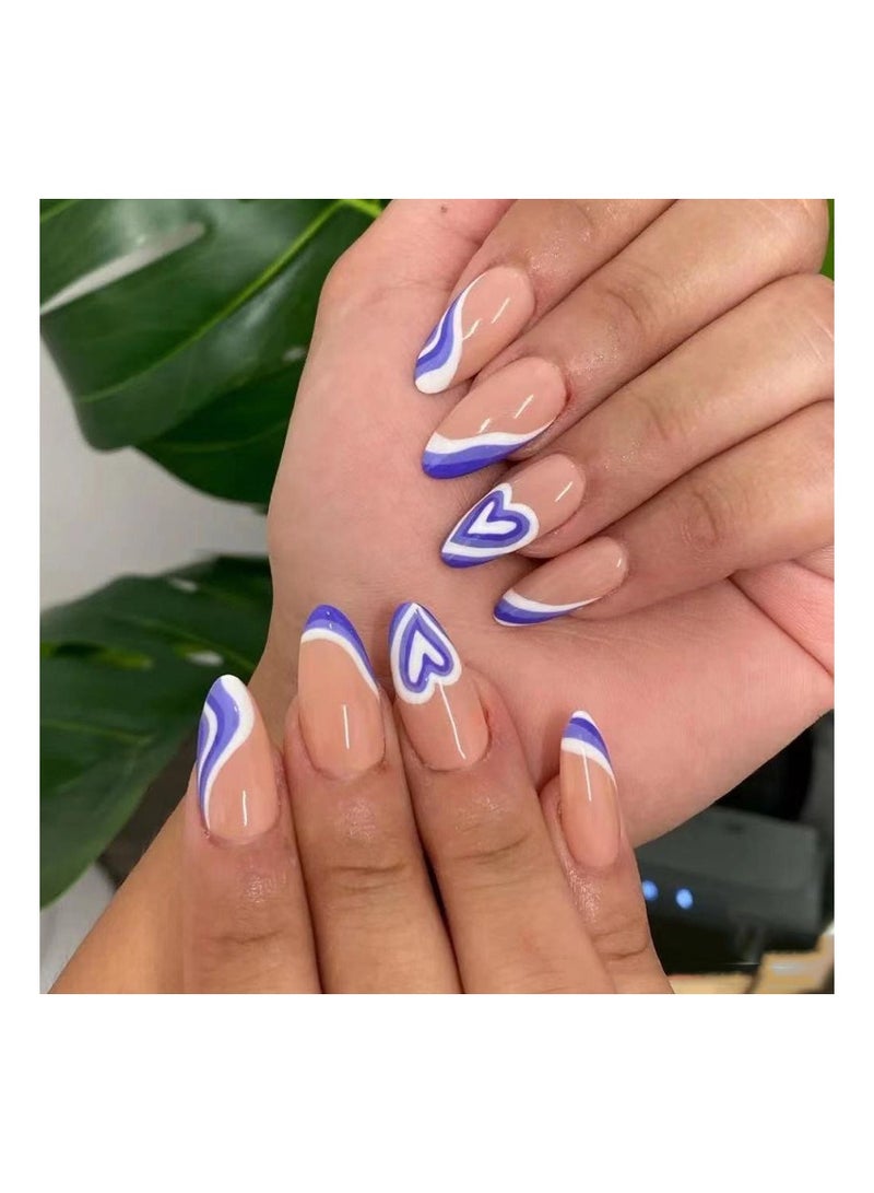 مجموعة أظافر صناعية من الأكريليك مكونة من 24 قطعة - Image 1