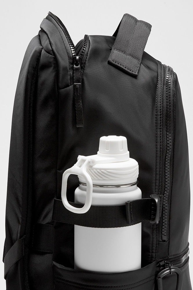 لولوليمون حقيبة كتف مزدوجة، رياضية، للمدرسة، ملابس عادية، التنزه، حقيبة ظهر سعة 22 لتر كبيرة - Image 4