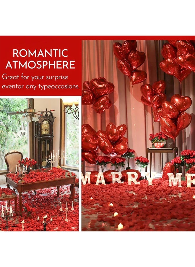 3000 PCS Artificial Rose Petals, 4.5x4.5 cm Fake Flower Petals, Romantic Decorations Special Night Set for Valentine's Day, Wedding Anniversary, Proposal, Event, Party, Table Decor, Dark Red - Image 5