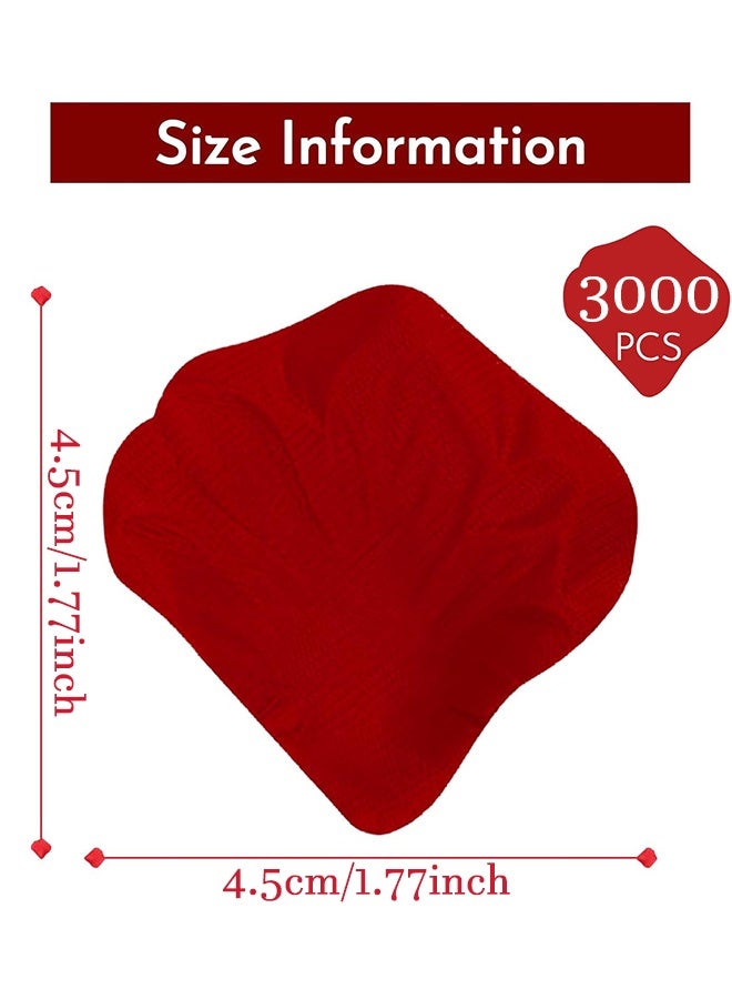3000 PCS Artificial Rose Petals, 4.5x4.5 cm Fake Flower Petals, Romantic Decorations Special Night Set for Valentine's Day, Wedding Anniversary, Proposal, Event, Party, Table Decor, Dark Red - Image 3