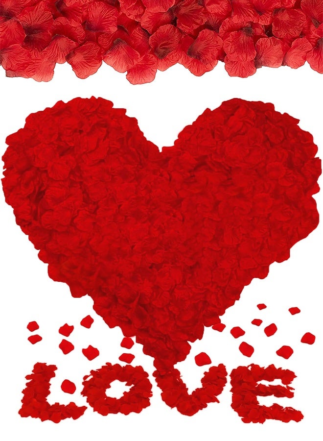 3000 PCS Artificial Rose Petals, 4.5x4.5 cm Fake Flower Petals, Romantic Decorations Special Night Set for Valentine's Day, Wedding Anniversary, Proposal, Event, Party, Table Decor, Dark Red - Image 1