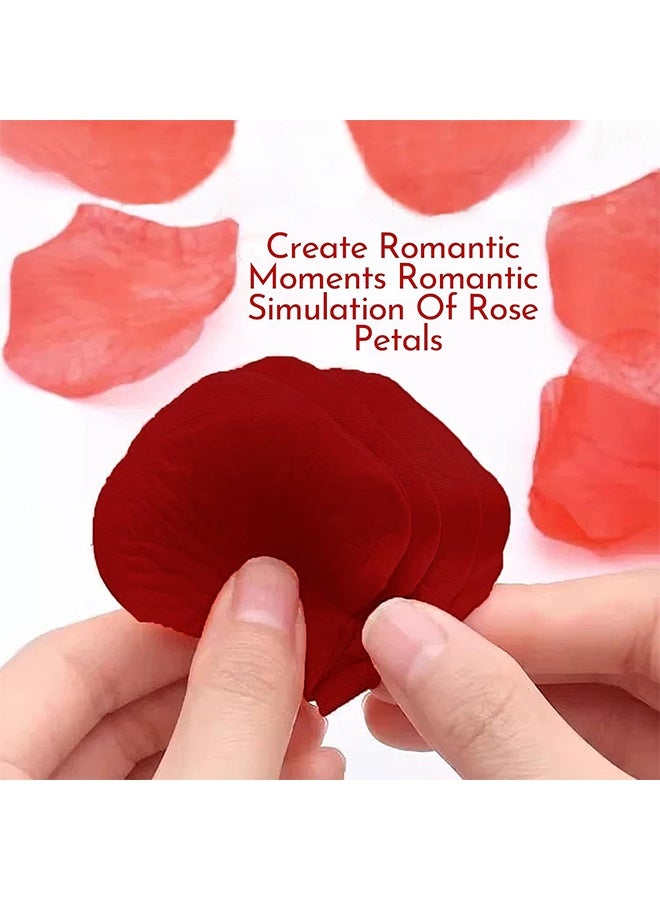 3000 PCS Artificial Rose Petals, 4.5x4.5 cm Fake Flower Petals, Romantic Decorations Special Night Set for Valentine's Day, Wedding Anniversary, Proposal, Event, Party, Table Decor, Dark Red - Image 4