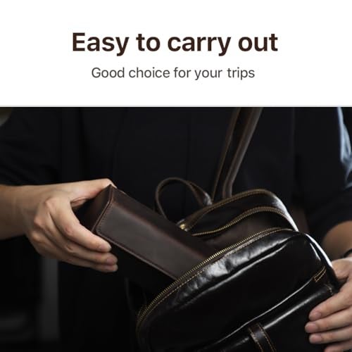 CONTACTS Watch Travel Case Leather Watch Box 4 Slot Hexagon Watches Roll for Men Watch Storage Organizer Watch Holder (for 4 Pcs Watch) - Image 5
