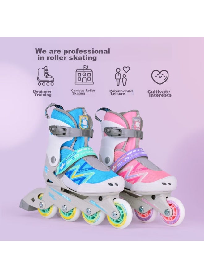 M-cro Inline Skates For Children, Boys And Girls, Suitable For Primary And Secondary School Students, Mega Pink Package, Size S - Image 1