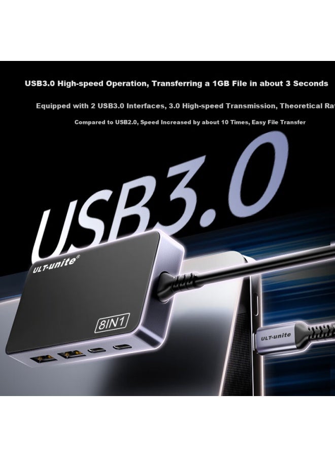 Ult-unite Type-c To Gigabit Ethernet Expansion Dock With Three Independent Displays, Usb-c To Hdmi/dp Converter, 4k Hd Universal Phone Tablet Laptop Expansion Dock, Eight-i - Image 4