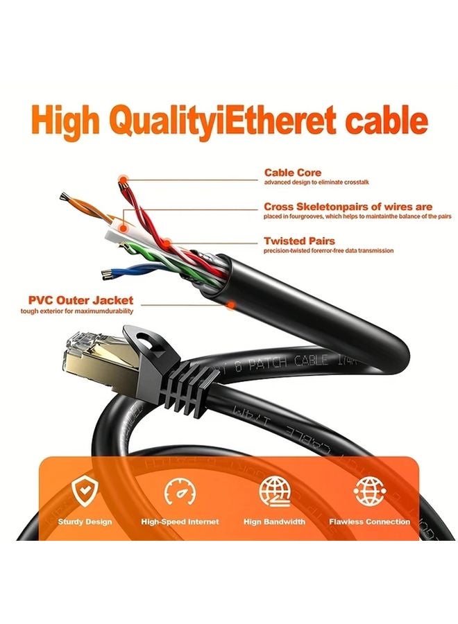 كابل إيثرنت Cat6 4 حزم أبيض 39 37 بوصة سريع السرعة حبل شبكة UTP - Image 3