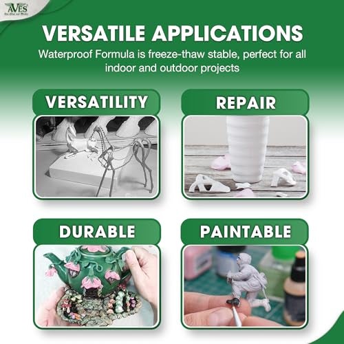 Aves Apoxie Sculpt - 2 Part Modeling Compound (A & B) - 1 Pound, Apoxie Sculpt for Sculpting, Modeling, Filling, Repairing, Simple to Use and Durable Self-Hardening Modeling Compound - Silver Grey - Image 2