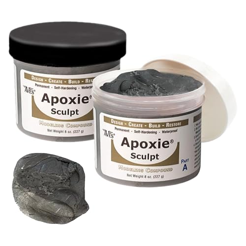 Aves Apoxie Sculpt - 2 Part Modeling Compound (A & B) - 1 Pound, Apoxie Sculpt for Sculpting, Modeling, Filling, Repairing, Simple to Use and Durable Self-Hardening Modeling Compound - Silver Grey - Image 1