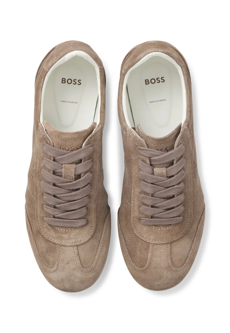 BOSS brown Suede sneakers with logo details for Women | Best Price UAE