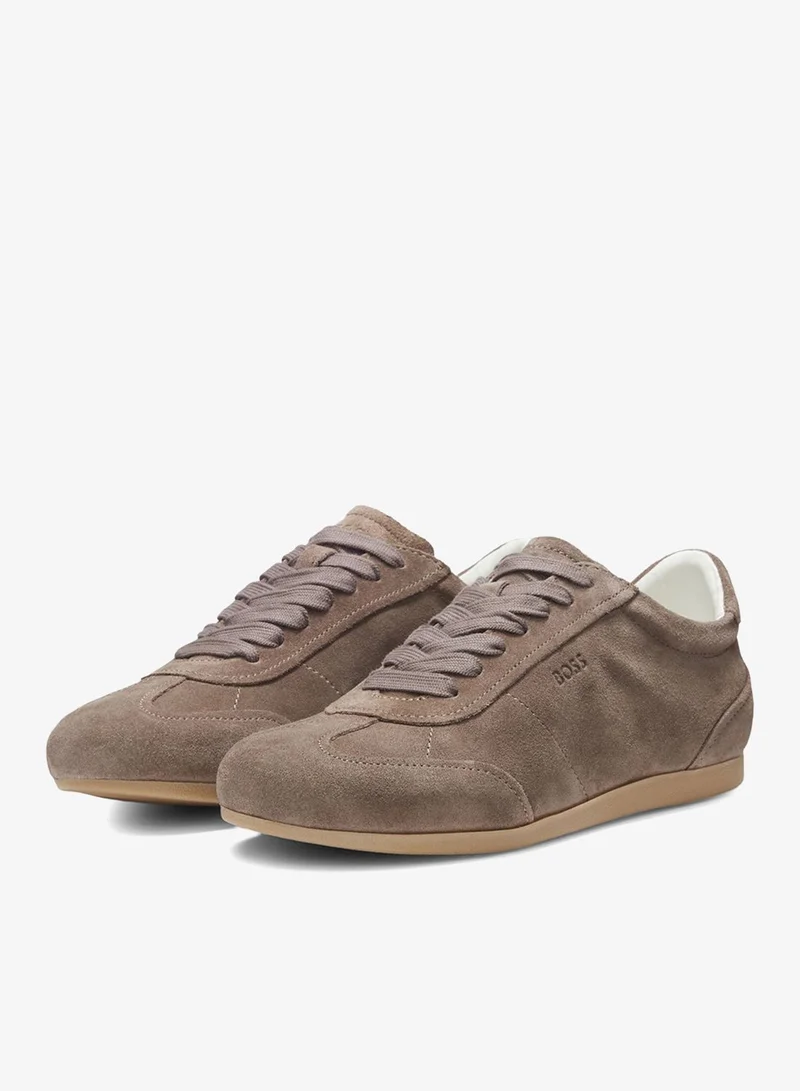 بوس Suede sneakers with logo details
