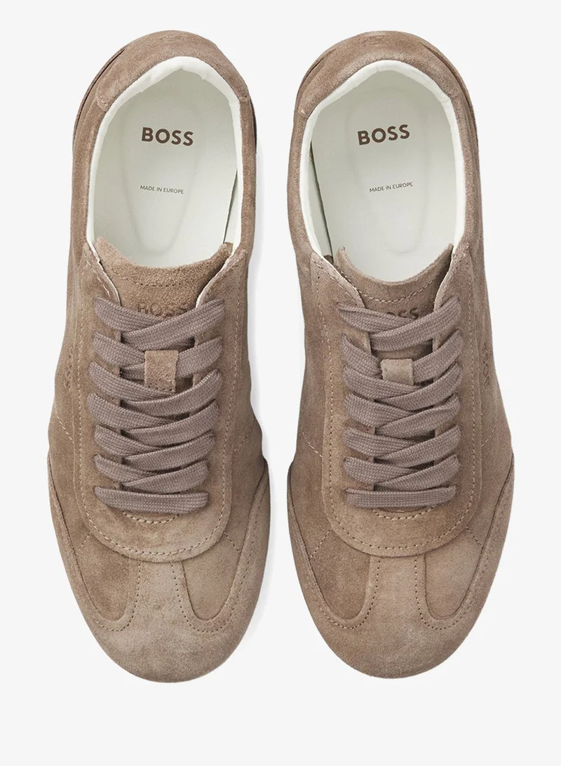 BOSS brown Suede sneakers with logo details for Women | Best Price UAE