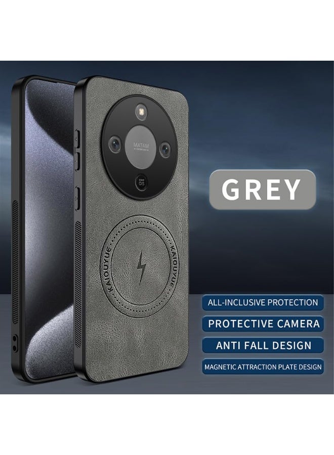 general Magnetic Lightning Pattern Phone Case for Honor X9d 5G 2025, Scratch-Resistant & Fingerprint-Proof Leather Protective Cover Supports Wireless Charging - Image 2