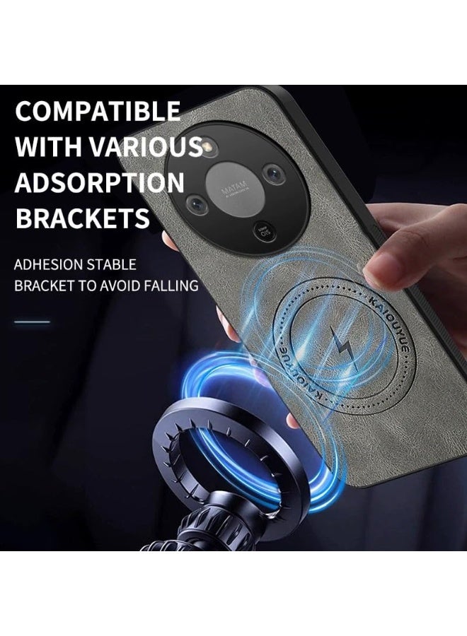 general Magnetic Lightning Pattern Phone Case for Honor X9d 5G 2025, Scratch-Resistant & Fingerprint-Proof Leather Protective Cover Supports Wireless Charging - Image 4