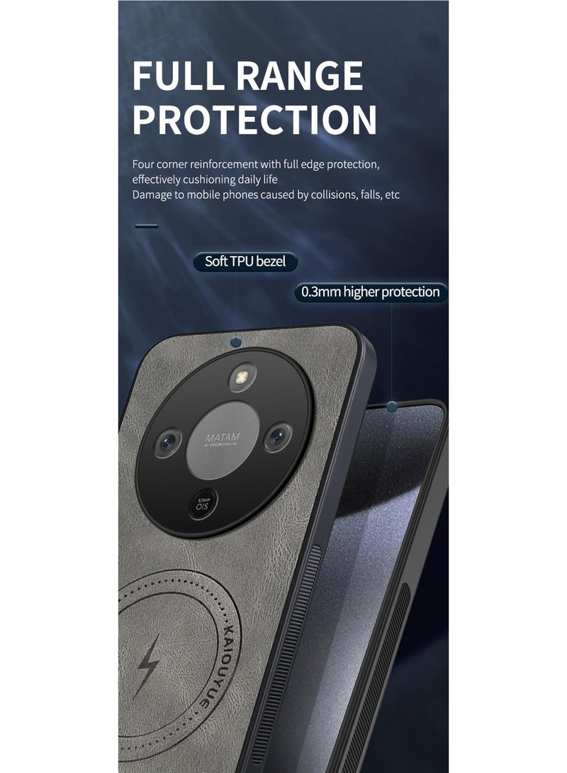 general Magnetic Lightning Pattern Phone Case for Honor X9d 5G 2025, Scratch-Resistant & Fingerprint-Proof Leather Protective Cover Supports Wireless Charging - Image 5