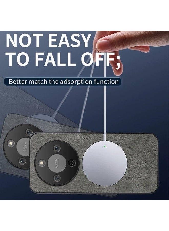 general Magnetic Lightning Pattern Phone Case for Honor X9d 5G 2025, Scratch-Resistant & Fingerprint-Proof Leather Protective Cover Supports Wireless Charging - Image 3