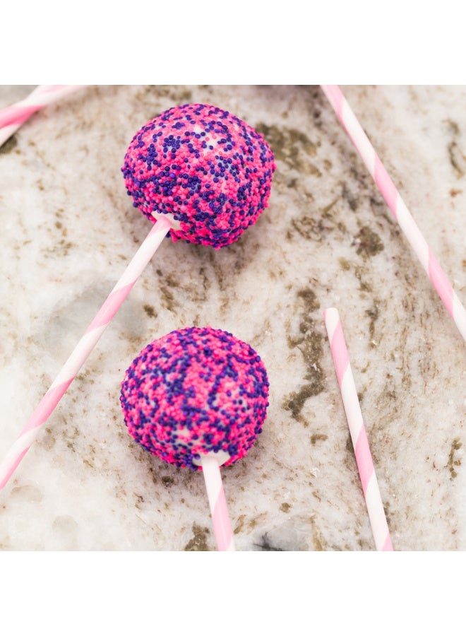 Restaurantware 5.9 Inch Cake Pop Sticks, 100 Durable Lollipop Sticks - Sturdy, Multipurpose, Pink Spirals Paper Colored Cake Pop Sticks, Food Grade, For Desserts Or Crafts - Image 3