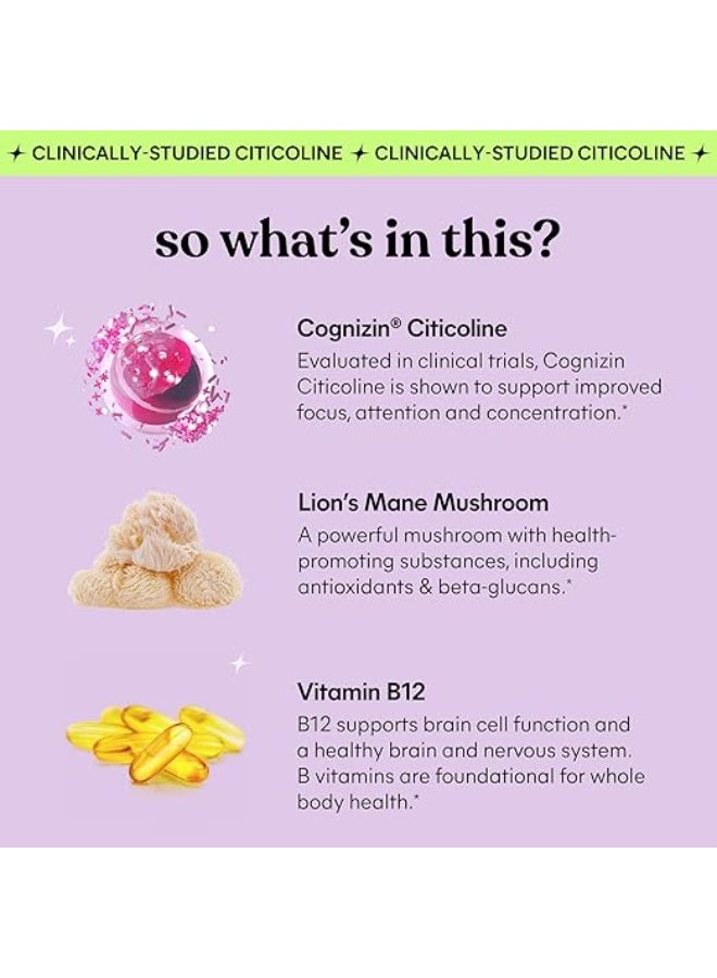 Lemme Focus Concentration Gummies - Strawberry, 50 Gummies - Image 5