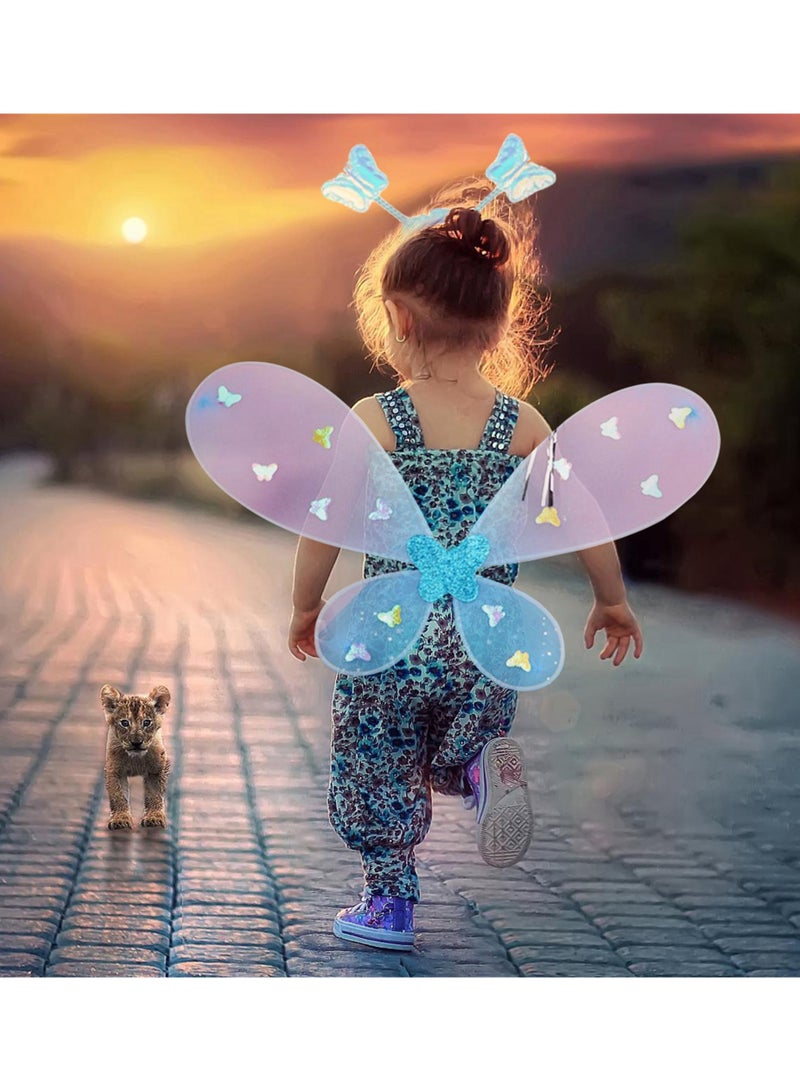 KASTWAVE Light Up Fairy Costume Set, 4Pcs Includes LED Tutu Skirt, erfly Fairy Wings erfly Wand, Headband,  Wings erfly Wings Costume, for  Costume Birthday Party Decoration - Image 2