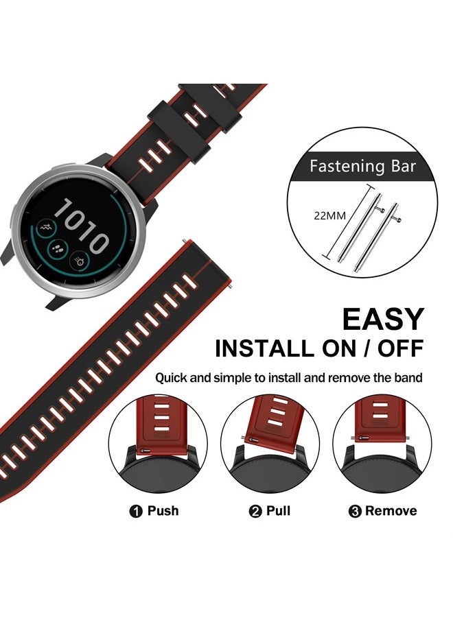 MYSNBKN - Compatible with Garmin Vivoactive 4/Active/Samsung Galaxy Watch 46mm Band, 22mm Silicone Band for Gear S3 Frontier/S3 Classic/Huawei Watch GT2/Ticwatch Pro S2/E2 Smartwatches - Image 1