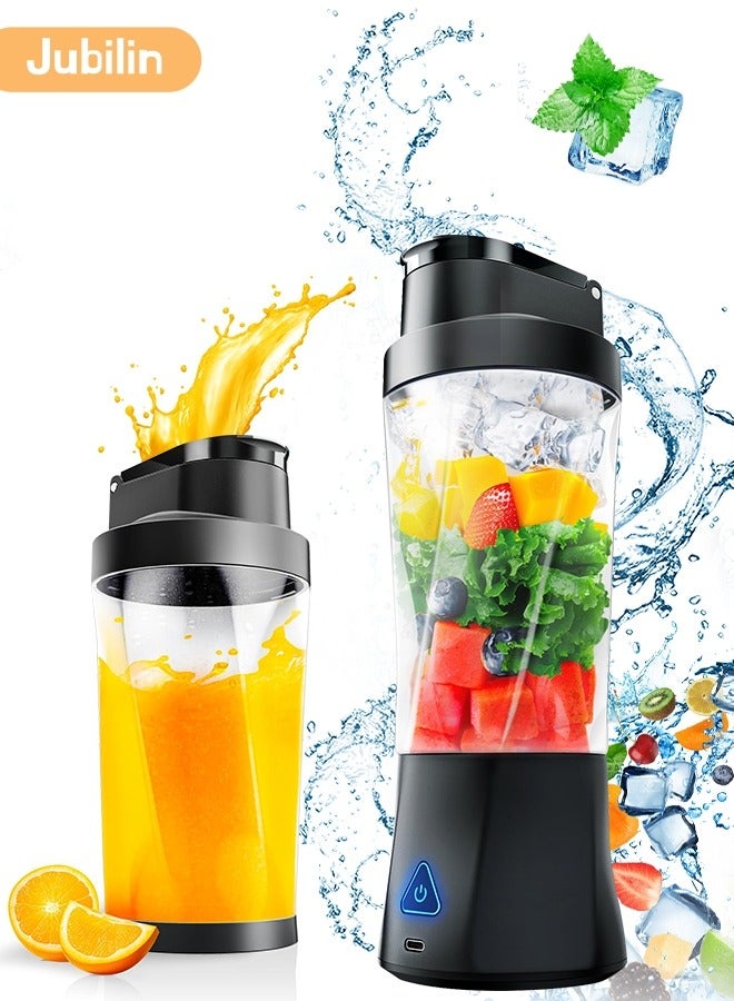 جوبيلين خلاط محمول لشيك البروتين، العصائر، الفواكه المجمدة والثلج، خالي من BPA، يعمل ببطارية قابلة للشحن USB-C سعة 6000 مللي أمبير، خلاط للسفر بسعة 700 مل 360 واط، أسود - Image 1