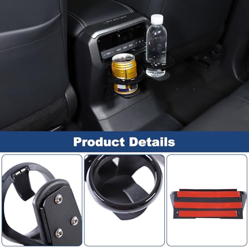 Heutamo Center Armrest Rear Cup Holder Compatible with Toyota Land Cruiser 250 Prado J250 LC250 2024 2025 Accessories, Armrest Rear Air Vent Water Drink Cup Holder - Image 3