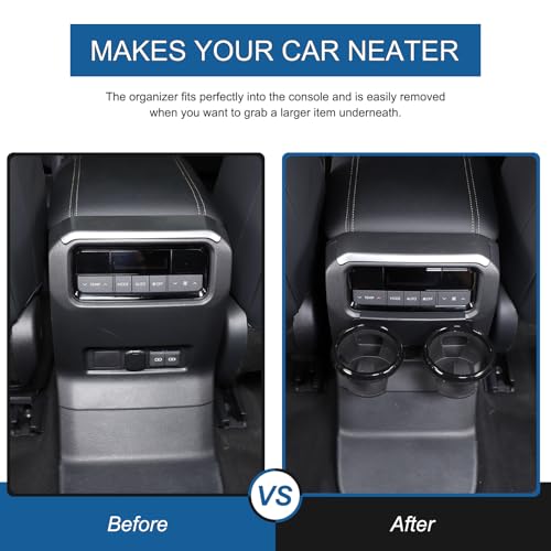 Heutamo Center Armrest Rear Cup Holder Compatible with Toyota Land Cruiser 250 Prado J250 LC250 2024 2025 Accessories, Armrest Rear Air Vent Water Drink Cup Holder - Image 2