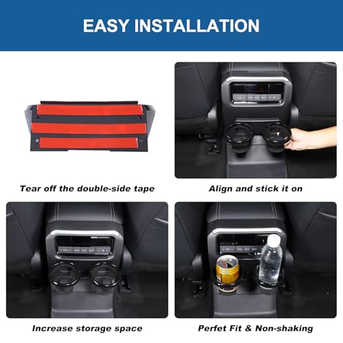Heutamo Center Armrest Rear Cup Holder Compatible with Toyota Land Cruiser 250 Prado J250 LC250 2024 2025 Accessories, Armrest Rear Air Vent Water Drink Cup Holder - Image 4