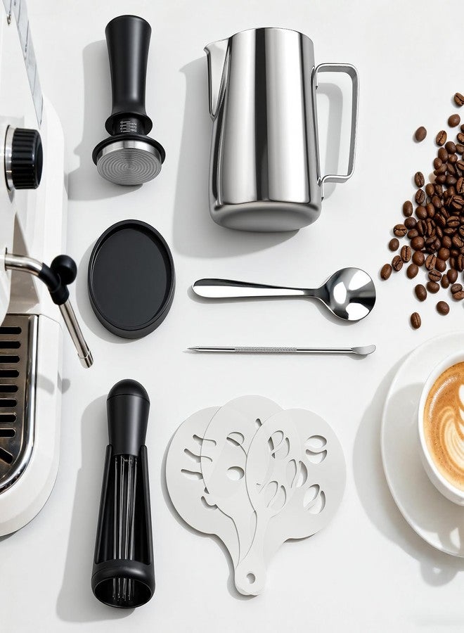 Shoxil 51mm Espresso Tamper Kit - 22 Pcs Barista Tools Set with Espresso Press Tool, Coffee Tamper, Milk Jug, Mat, Stencil & More for Professional Coffee Making - Image 2
