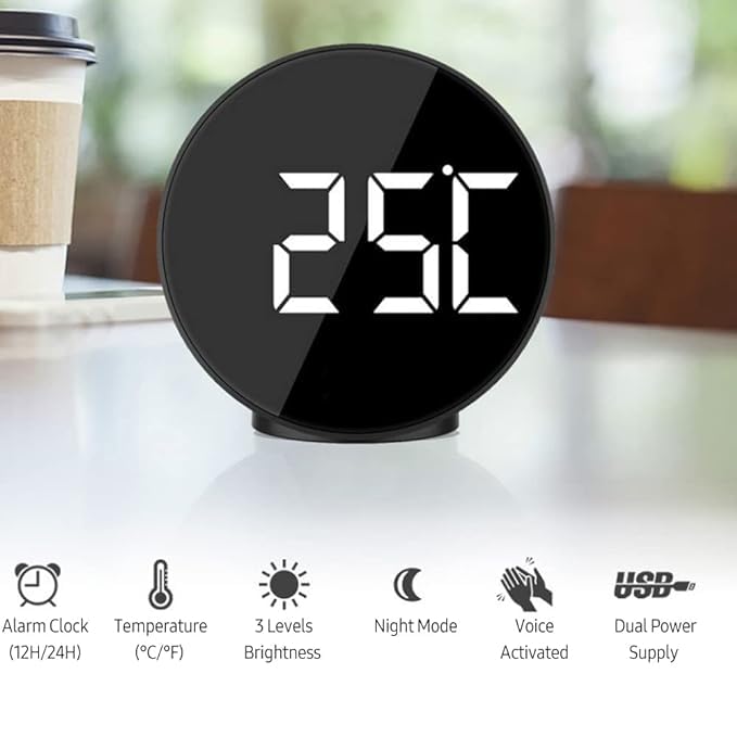BLURISM Digital Alarm Clock for Bedrooms Battery Operated Desk Clock Back to School Digital Clock with Smart Night Light 1224H Display Snooze Function for Heavy Sleepers Kids Travel - Image 3
